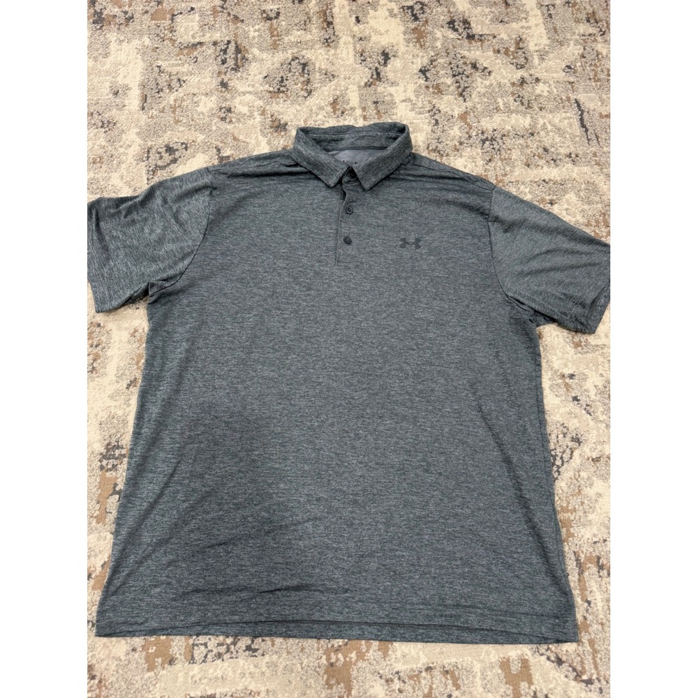 Under Armour Playoff Polo Mens XL Charcoal Grey Heather Short Sleeve Golf Shirt